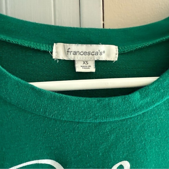 Francesca's Collections Holiday Christmas Lights Green Long Sleeve XS Sweater - Picture 3 of 6